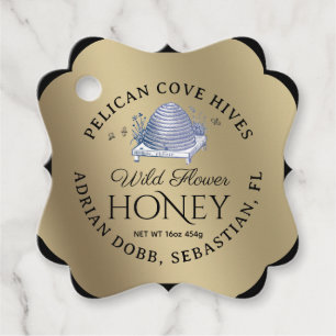 マヌカハニーブラック金ゴールドヴィンテージスクースクエアファンシーー フェイバータグ