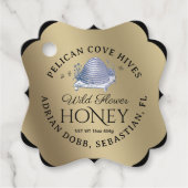 マヌカハニーブラック金ゴールドヴィンテージスクースクエアファンシーー フェイバータグ (正面)