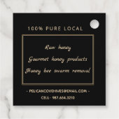 マヌカハニーブラック金ゴールドヴィンテージビーハングタグ フェイバータグ (裏面)