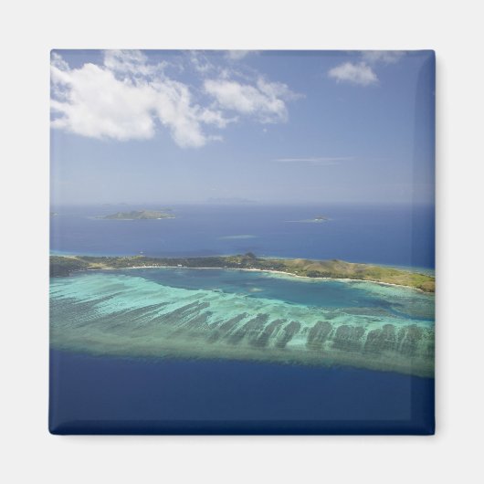 マヌカ諸島マナ島とサンゴ礁 マグネット (正面)