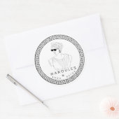 マヌールスラウンド3"シール – 6枚 ラウンドシール (封筒)