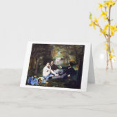 マネの草の上の昼食会 カード (黄色い花)