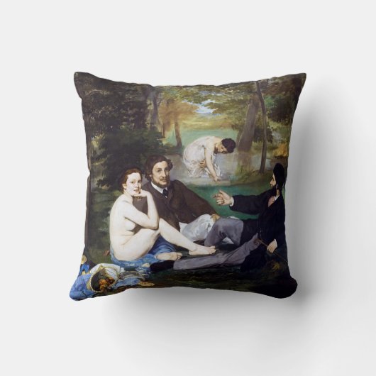 マネの草の上の昼食会 クッション (裏面)
