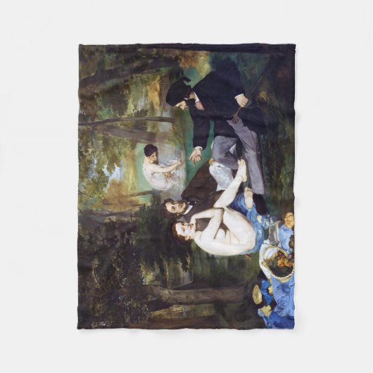 マネの草の上の昼食会 フリースブランケット (正面)
