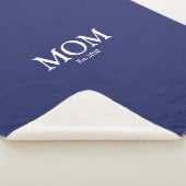 マネイビーブルー白カスタム最上級ミニマル シェルパブランケット (3/4)