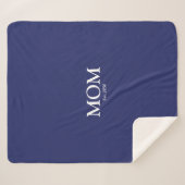 マネイビーブルー白カスタム最上級ミニマル シェルパブランケット (正面(横))