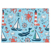 マネカラフルリーライフ&ボ航海のートいかり ラージペーパーバッグ (正面)