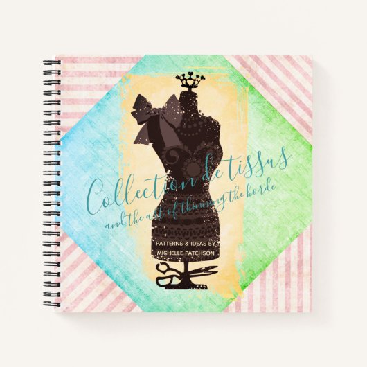 マネキンのドレスダミーのみすぼらしい上品な裁縫 ノートブック (正面)