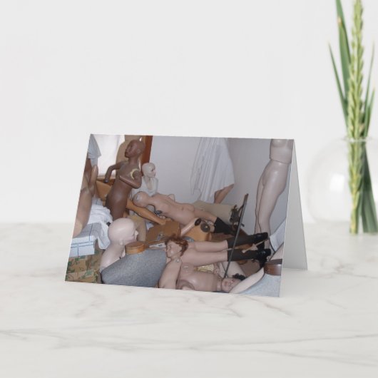 「マネキンの寝室」誕生日カード カード (正面)