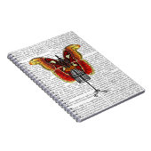 マネキンの赤くおよび黄色の蝶 ノートブック (右側)