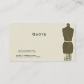 マネキンを縫うファッションの専門のヴィンテージ 名刺 (裏面)