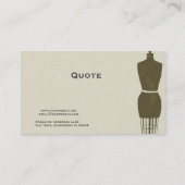 マネキンを縫うファッションの専門のヴィンテージ 名刺 (裏面)