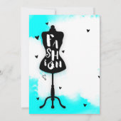 マネキンスタンドファッションアクア&ホワイトハート 招待状 (裏面)