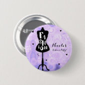 マネキンスタンドヴィンテージレトロパープルファッションパーティー 缶バッジ (正面&裏面)