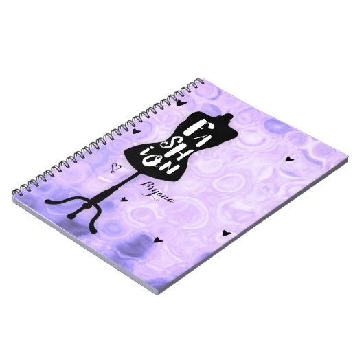 マネキンスタンドヴィンテージレトロパープルファッション ノートブック (左側)