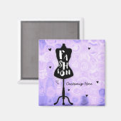 マネキンスタンドヴィンテージレトロパープルファッション マグネット (正面/裏面)