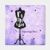 マネキンスタンドヴィンテージレトロパープルファッション マグネット (正面)