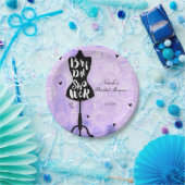 マネキンスタンドヴィンテージレトロパープルブライダルシャワー ペーパープレート (パーティー)