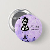 マネキンスタンドヴィンテージレトロパープルブライダルシャワー 缶バッジ (正面&裏面)