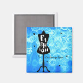 マネキンスタンドヴィンテージレトロブルーファッション マグネット (正面/裏面)