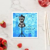 マネキンスタンドヴィンテージレトロブルーブライダルシャワー スタンダードカクテルナプキン (インサイチュ)