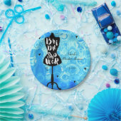 マネキンスタンドヴィンテージレトロブルーブライダルシャワー ペーパープレート (パーティー)