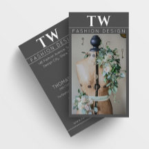 マネキンファッションデザイナーダークグレー名刺