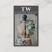 マネキンファッションデザイナーダークグレー名刺 名刺 (正面)