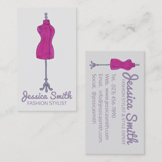 マネキンファッション衣装デザインドレスフォームスタイリスト 名刺 (正面/裏面)