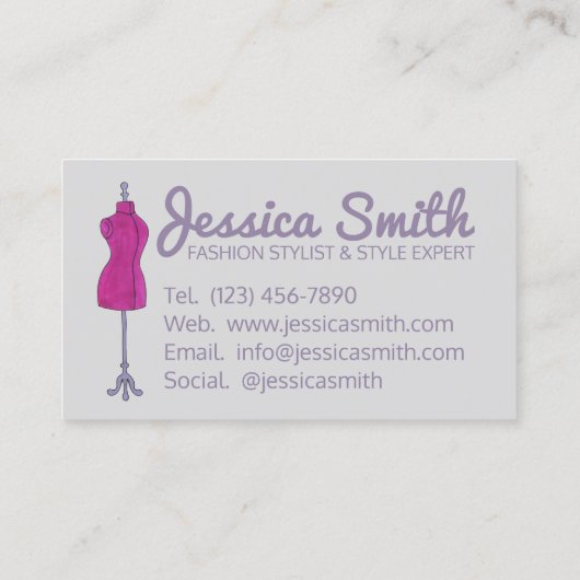 マネキンファッション衣装デザインドレスフォームスタイリスト 名刺 (裏面)