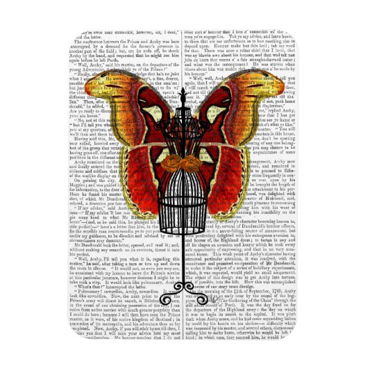 マネキンレッド&イエローバタフライ マグネット (縦)