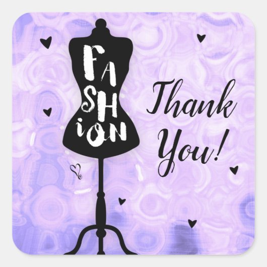 マネキンヴィンテージレトロパープルファッションパーティーの好意 スクエアシール (正面)