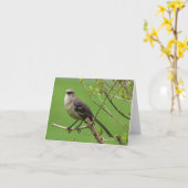 マネシツグミのメッセージカード カード (黄色い花)