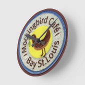 "マネシツグミカフェ"の時計 ラウンド壁時計 (傾斜)