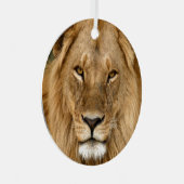 マネセラミック素晴らしオーナメント付きライオン メタルオーナメント (正面右)