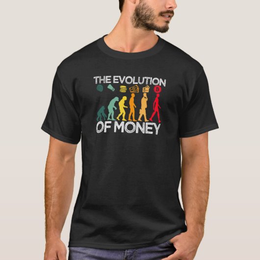 マネーの進化Hodl Bitcoin Btc暗号アクセス Tシャツ (正面)