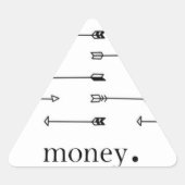 マネーアロープリントパターン矢印ヒップスター引用文 三角形シール (正面)