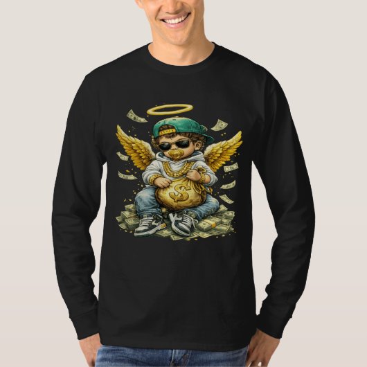 マネーエンジェルストリートスタイル長袖Tシャツ Tシャツ (正面)