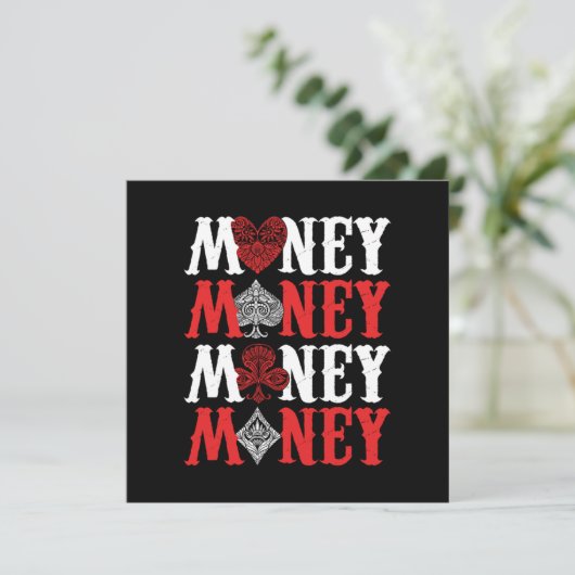 マネーカジノプレーヤーカードトランプのポーカーブラフギャンブラー 招待状 (スタンド正面)