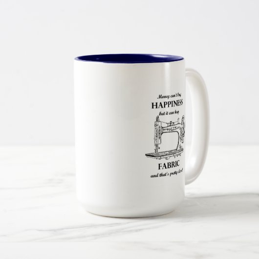 マネーキャン買ファブリック裁縫マシンヴィンテージマグ ツートーンマグカップ (正面右)