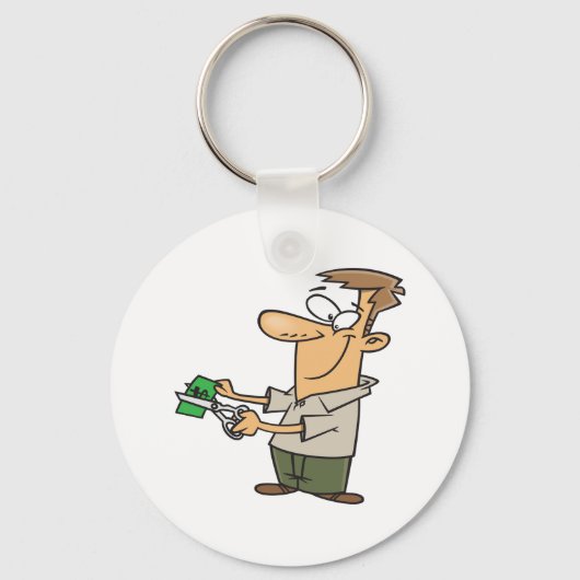 マネーキーチェーンを切り上げる男 キーホルダー (正面)