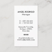 マネージャおよび従業員向けミニマル写真事業 名刺 (裏面)