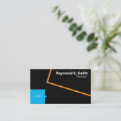 マネージャエレガントプロフェッショナルブラック、ブルー、イエロー 名刺 (スタンド正面)