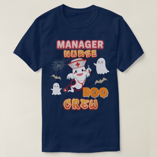 マネージャナースブクルーハロウィーン幽霊ウィッチパンプ Tシャツ (デザイン正面)