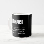 マネージャーと上司の仕事の定義 コーヒーマグカップ (正面左)