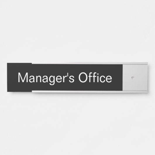 マネージャーのオフィス白黒文字テンプレート サインプレート (正面)
