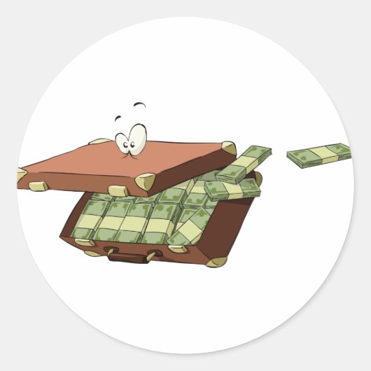 マネーステッカーのスーツケース ラウンドシール (正面)