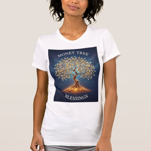 マネーツリーの祝福 — 豊かさの周波数 Tシャツ (正面)