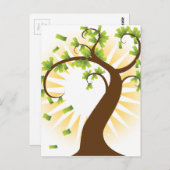 マネーツリーの財務成長アイコン ポストカード (正面/裏面)