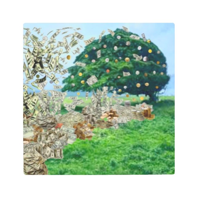 マネーツリーメタルウォールアート メタルプリント (正面)